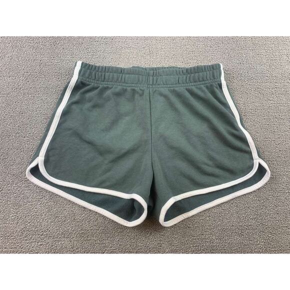 Fox Women XS Green White Athletic Running Shorts Trim Dolphin Hem - Picture 1 of 6